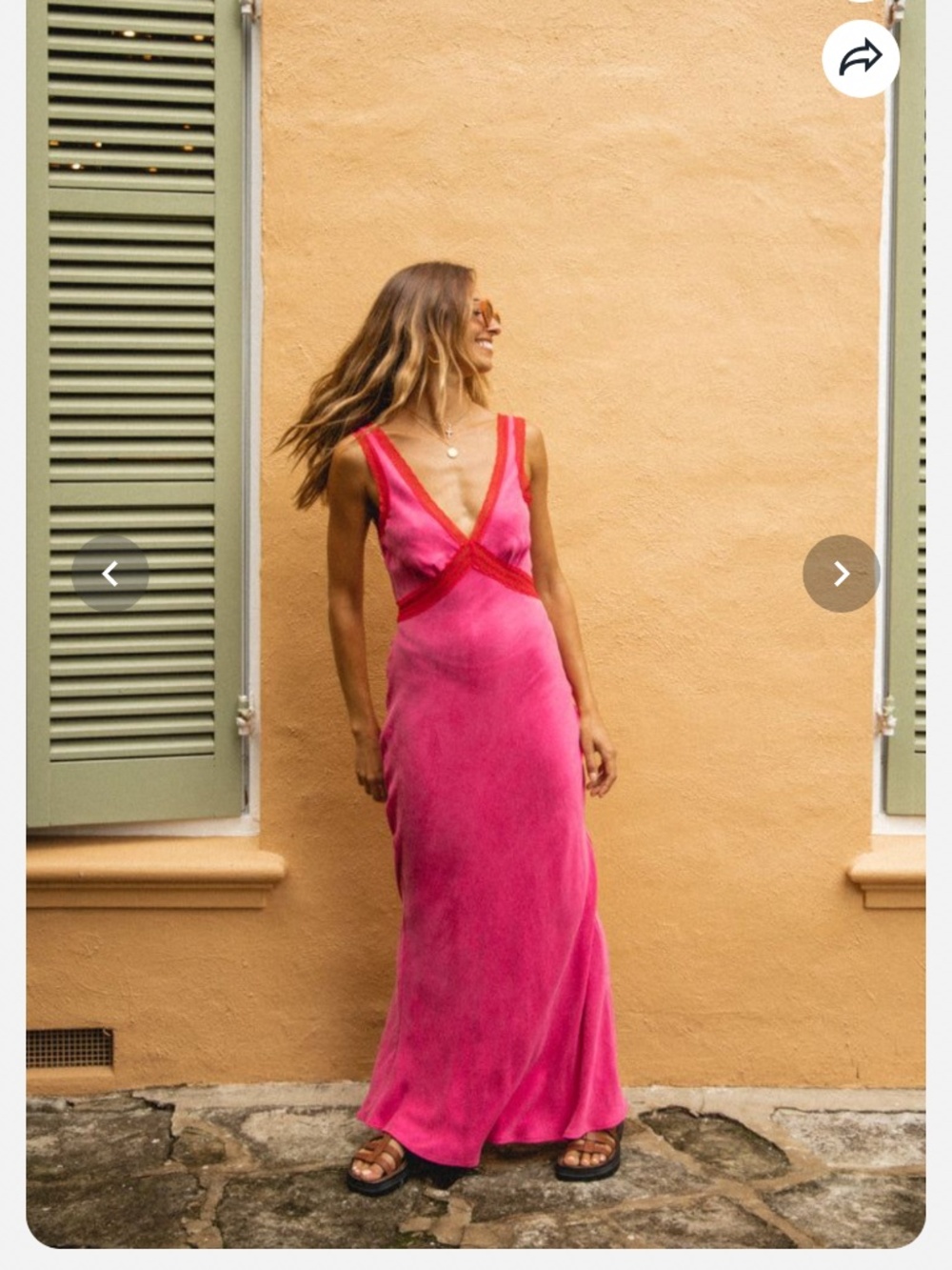 Bright Pink & Red Dress - Picture 2 of 4
